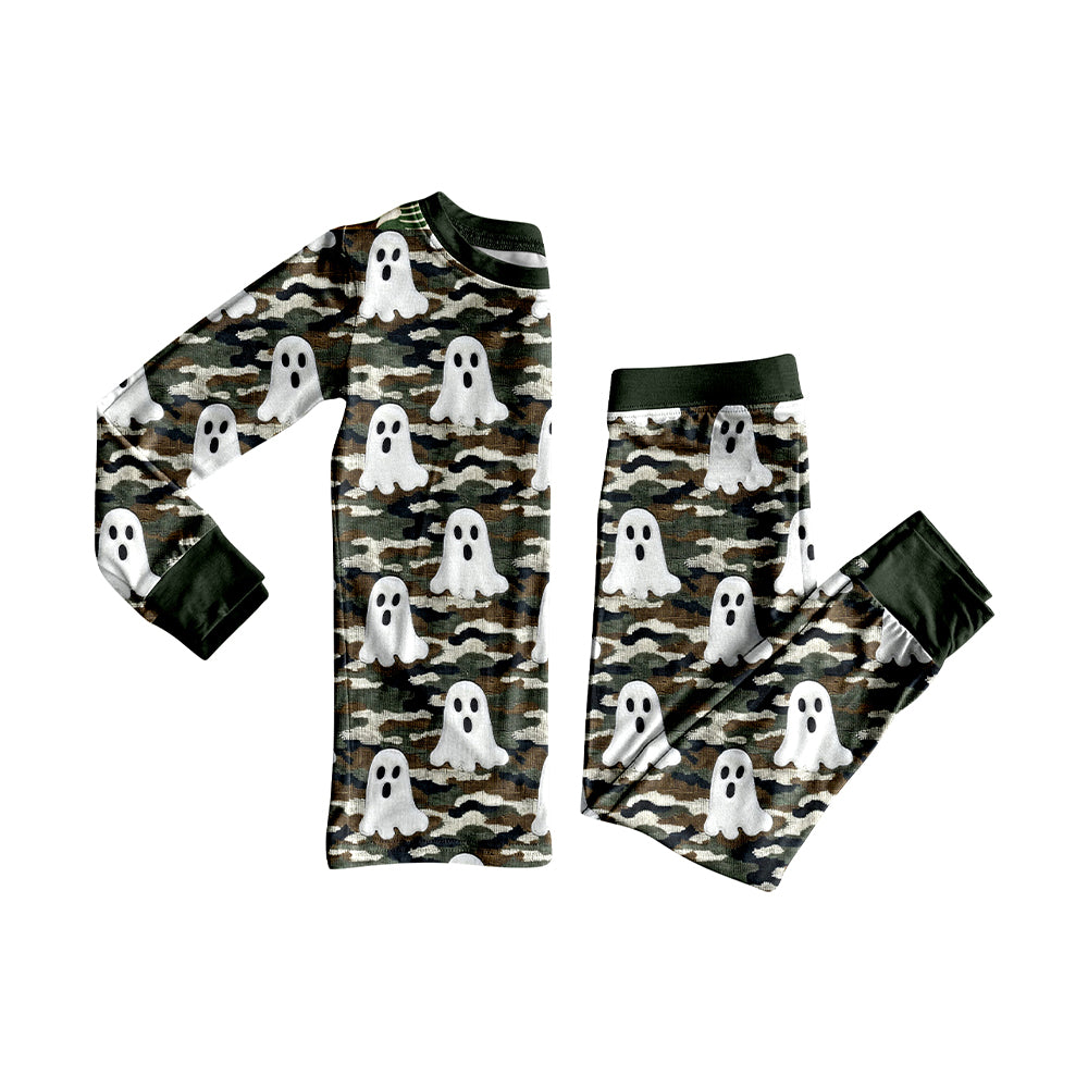Long sleeves camo ghost kids boys Halloween pajamas