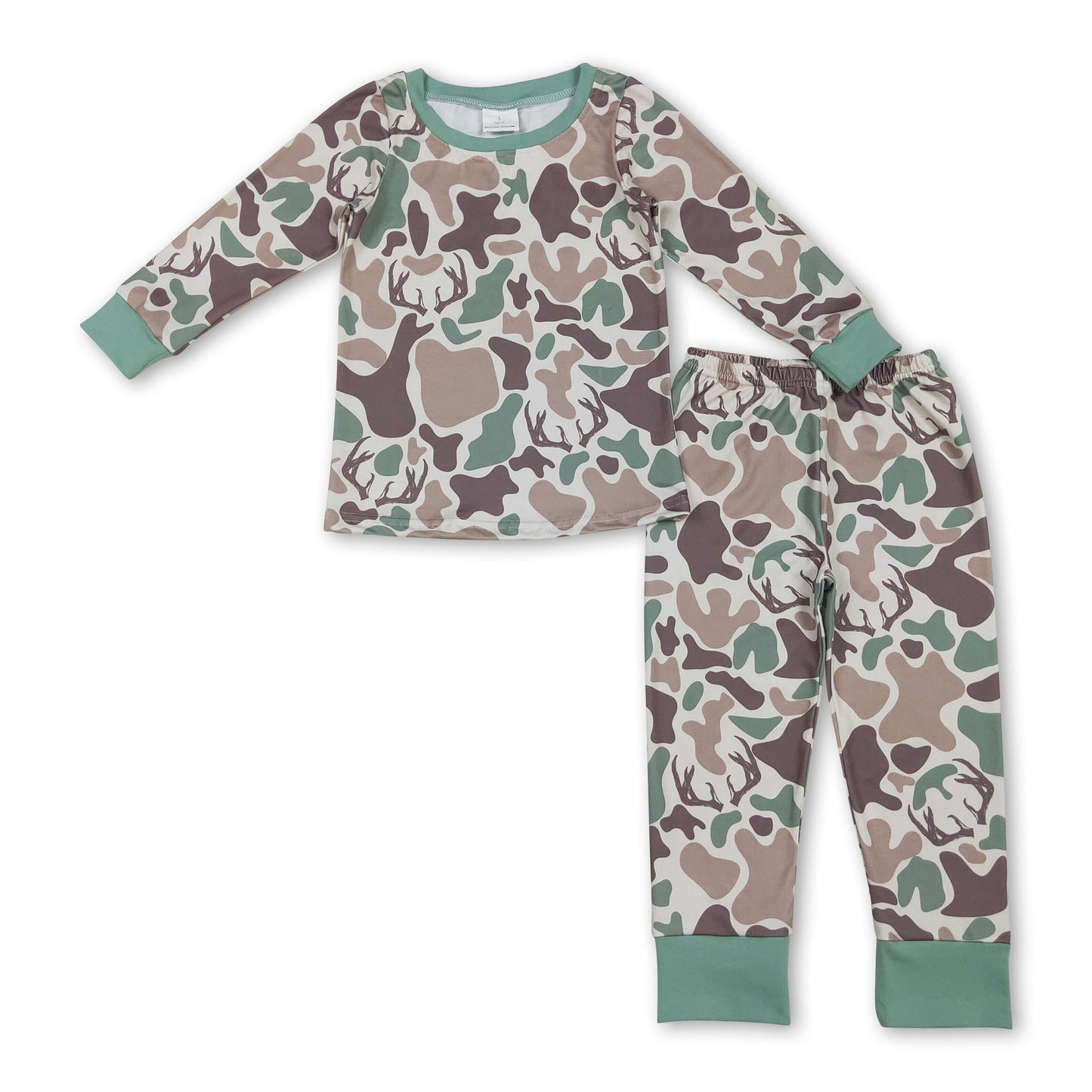 Long sleeves camo deer kids boys hunting pajamas