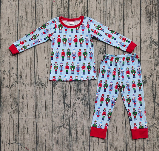 Long sleeves blue ballet kids boys Christmas pajamas