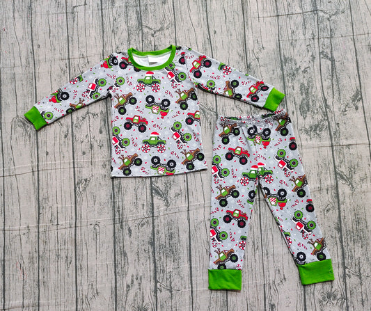 Christmas hat truck candy cane kids boys pajamas