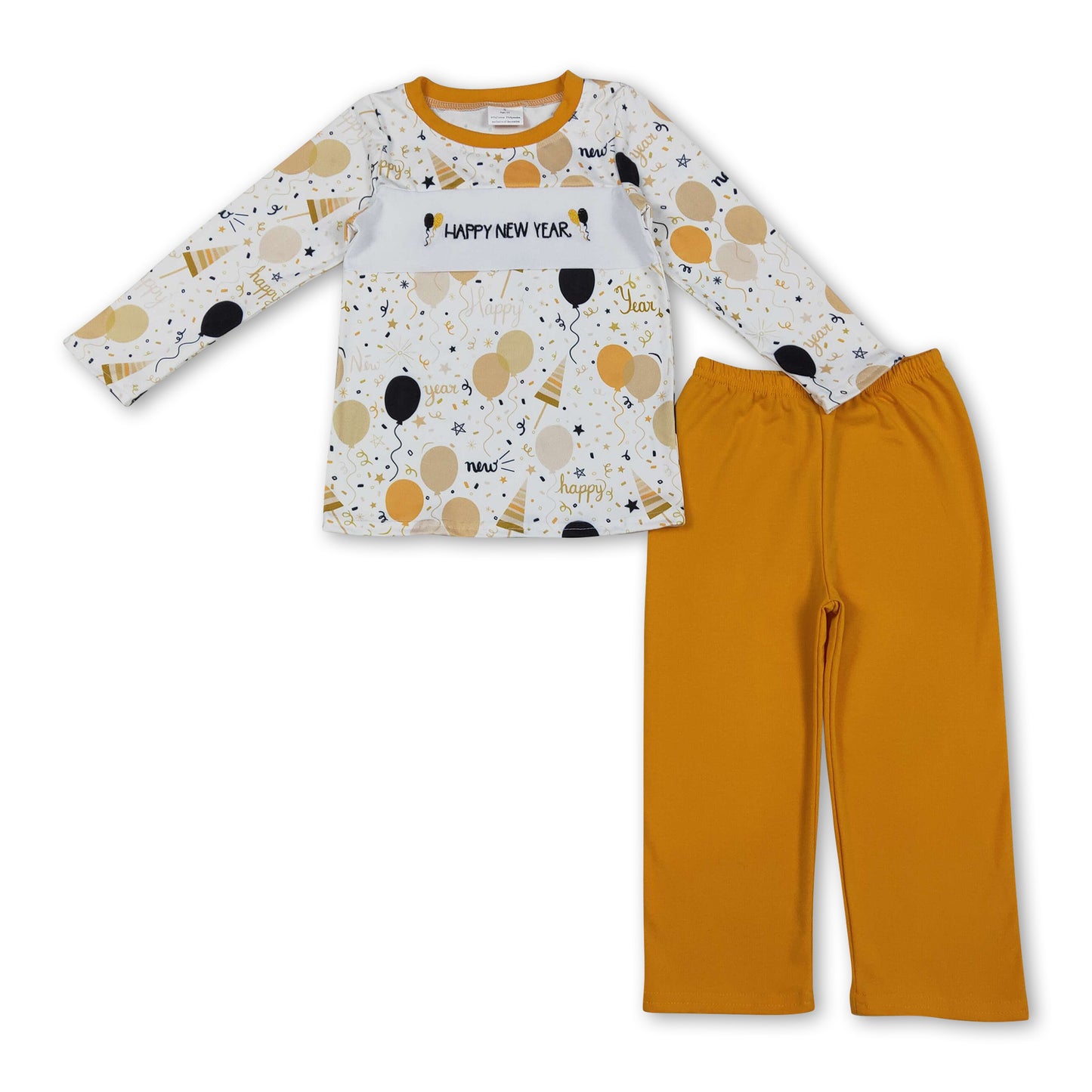 Happy New Year balloon top pants kids boys clothes