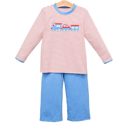 Stripe heart trucks stripe top pants boys Valentine's set