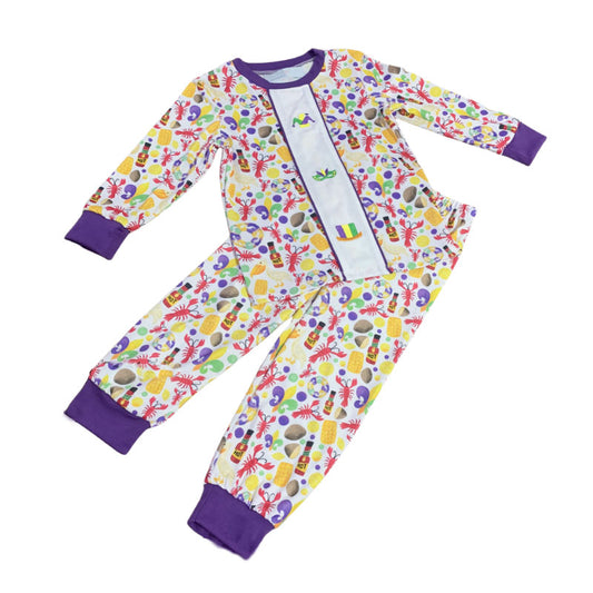Long sleeves crab mardi gras kids boys set