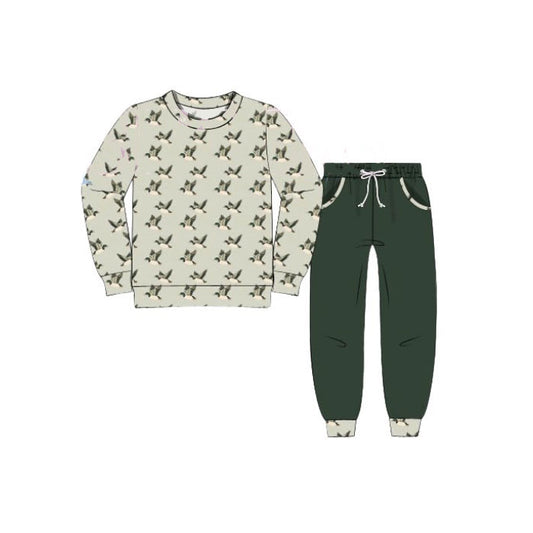 Green duck kids boys long sleeve set
