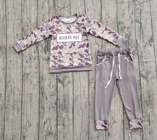 Mama's boy camo top pocket pants children outfits
