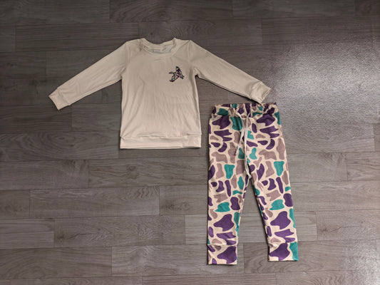 Long sleeves duck top camo pants kids boys outfits