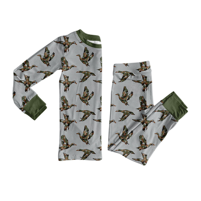 Long sleeves camo duck hunting kids boys pajamas