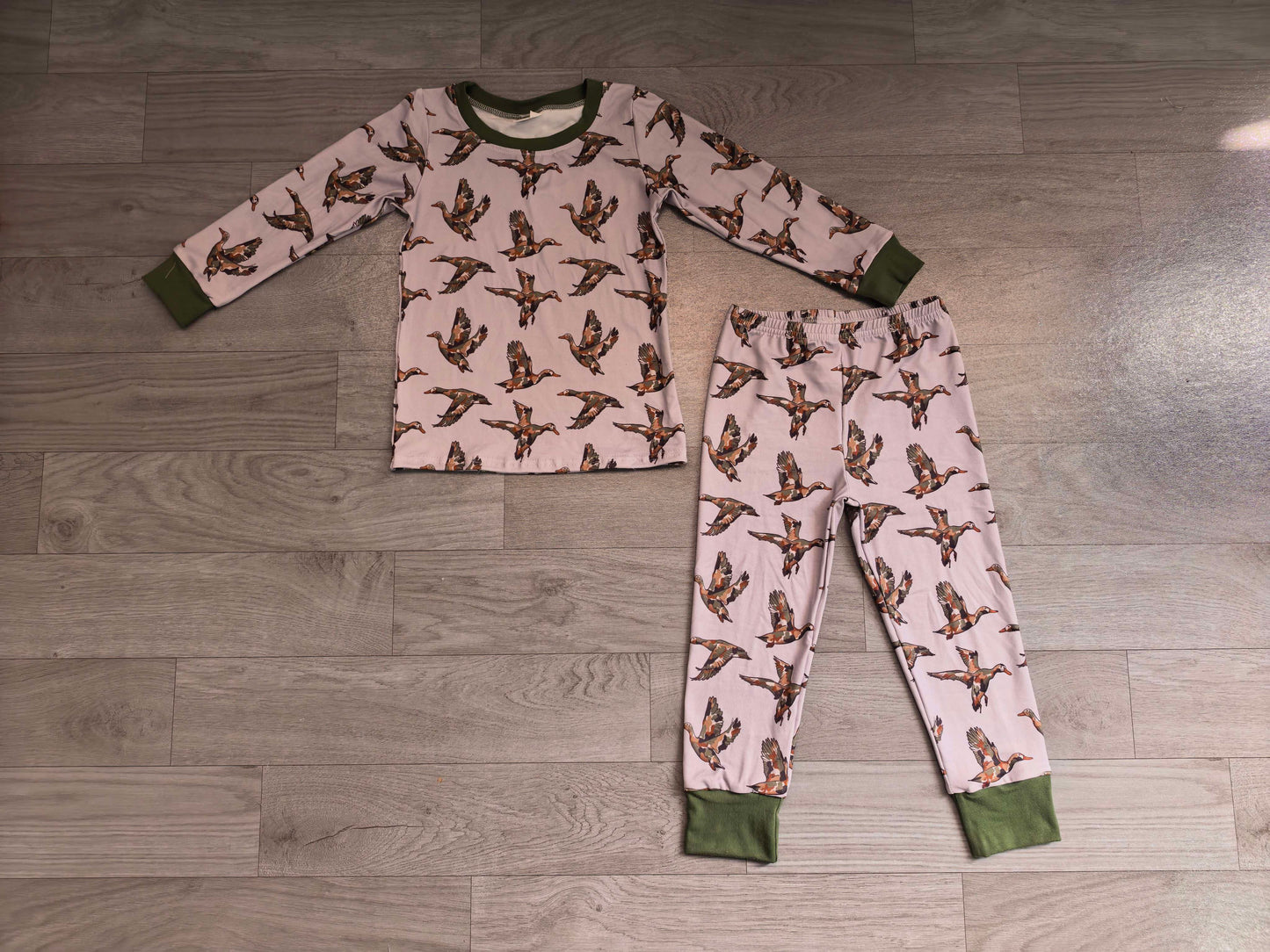 Long sleeves camo duck hunting kids boys pajamas