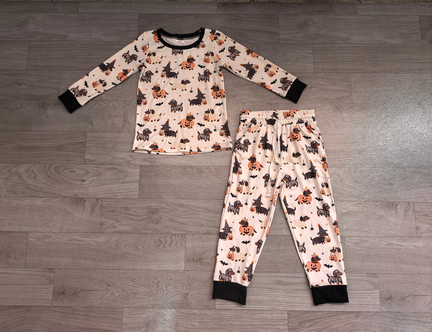Pumpkin dog top pants Halloween boys pajamas