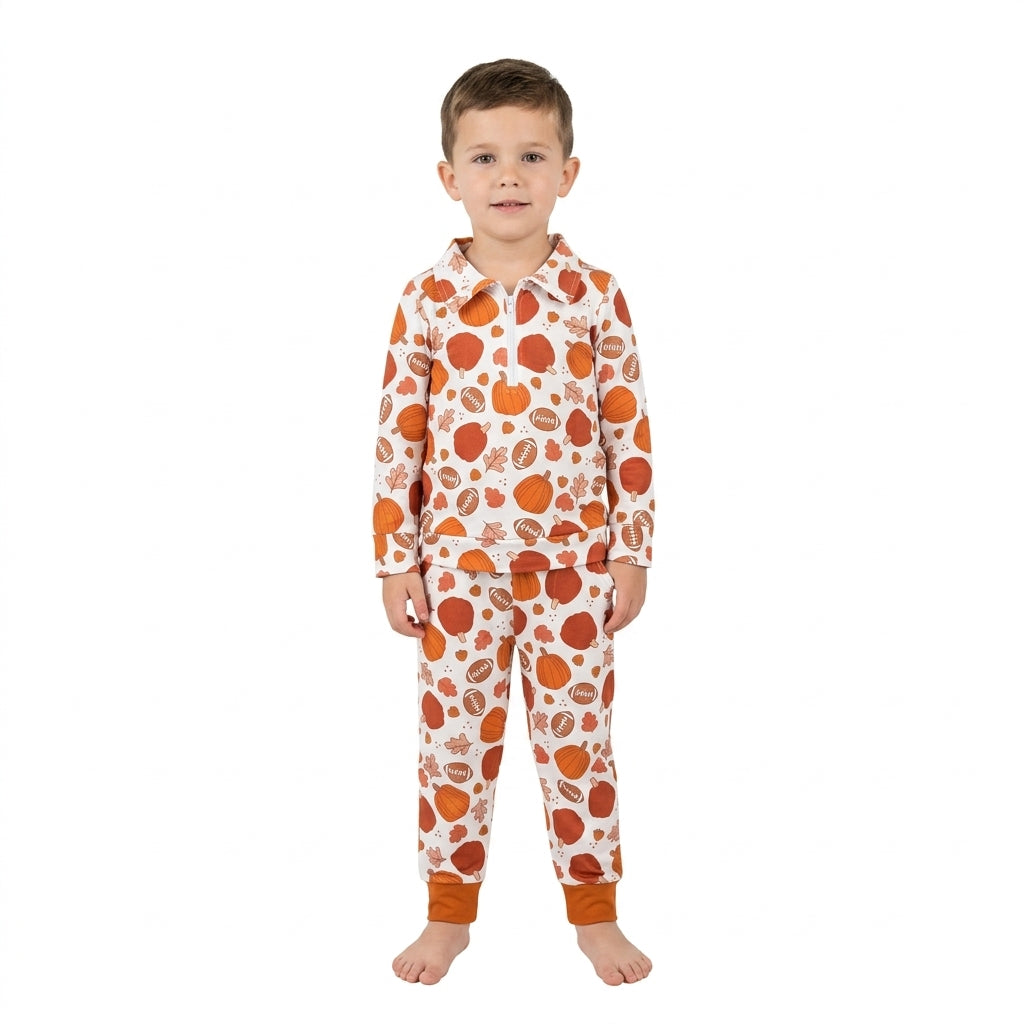 Pumpkin leaves pullover pants kids boys fall outfits