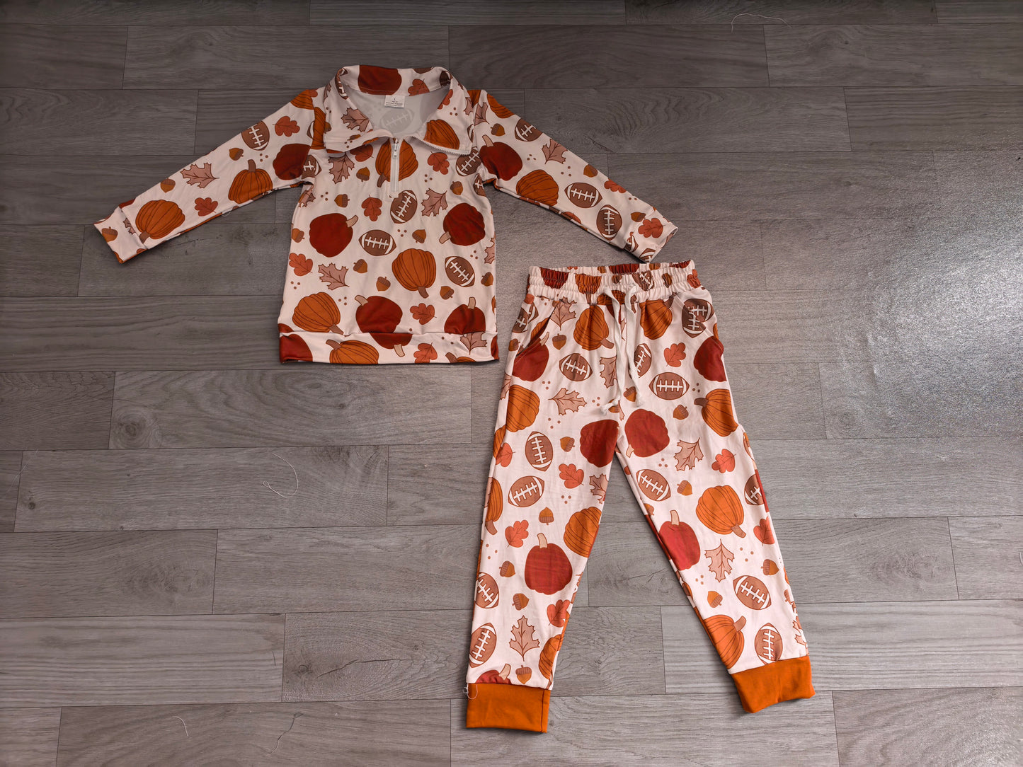 Pumpkin leaves pullover pants kids boys fall outfits