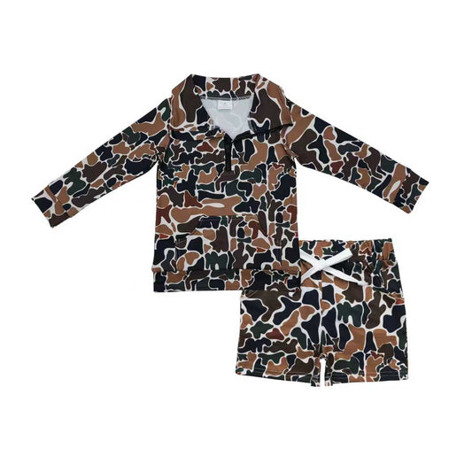 brown black CAMO pullover kids boys set
