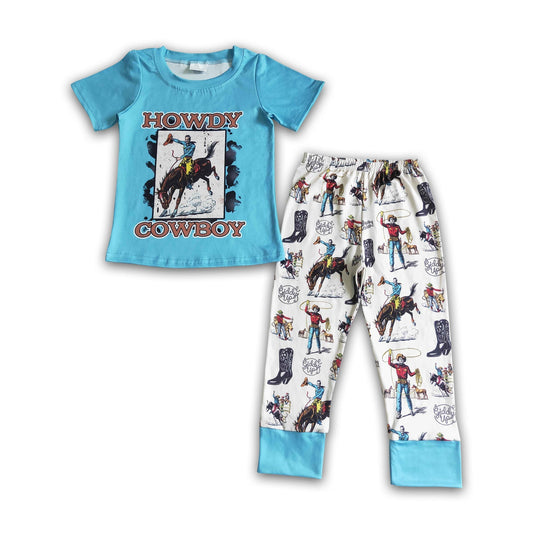 Howdy cowboy boots kids boy clothing set