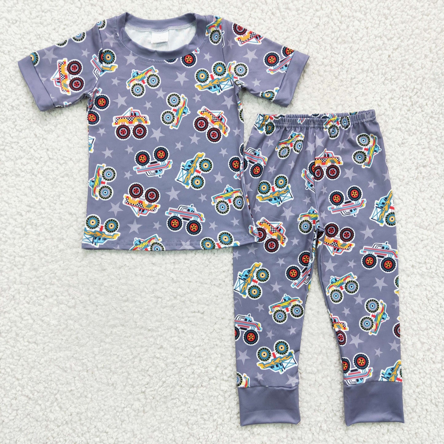 Trucks stars short sleeves shirt pants kids boy outfits