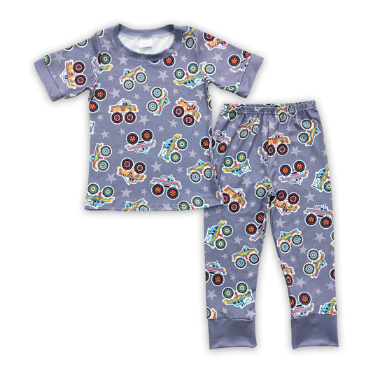 Trucks stars short sleeves shirt pants kids boy outfits