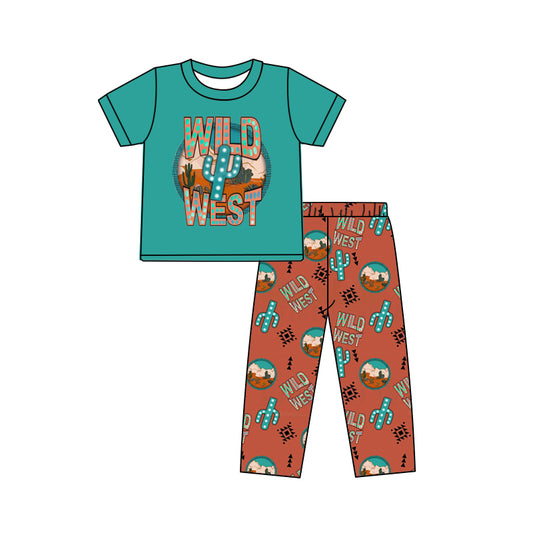 Wild west cactus top pants kids boy clothing