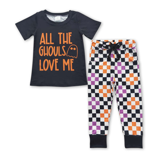 All the chouls love me short sleeves kids Halloween clothes