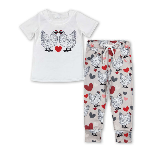 Chicken kids boy valentine's day outfits