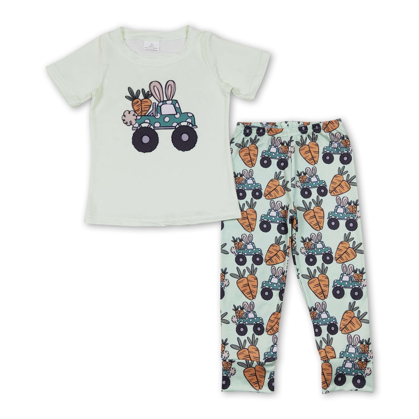 Bunny carrot truck top pants kids boys easter clothes