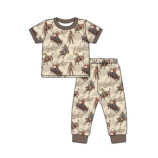 Short sleeves rodeo kids boys pajamas