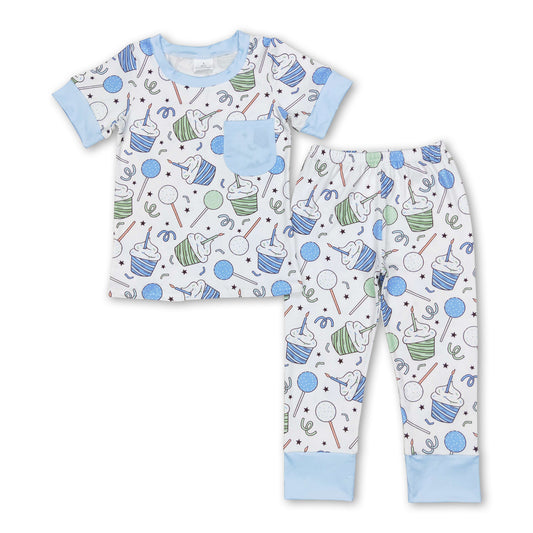 Short sleeves lollipop kids boys pajamas