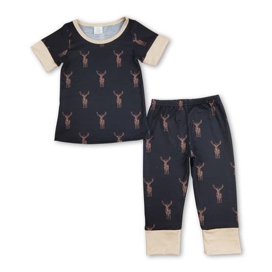 Short sleeves deer kids boys pajamas