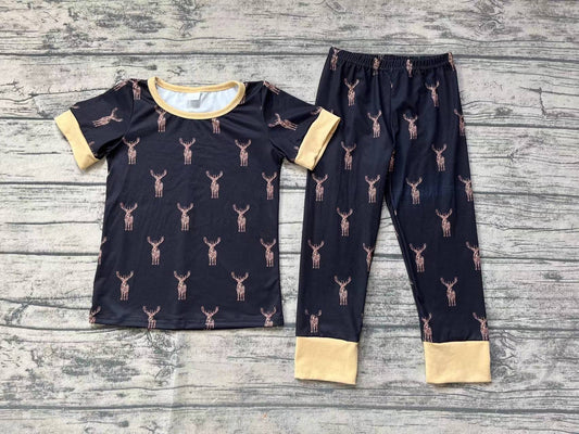 Short sleeves deer kids boys pajamas