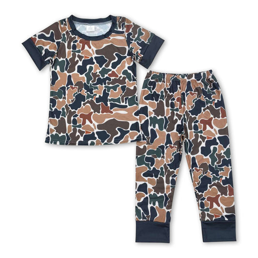 Short sleeves camo kids boys pajamas