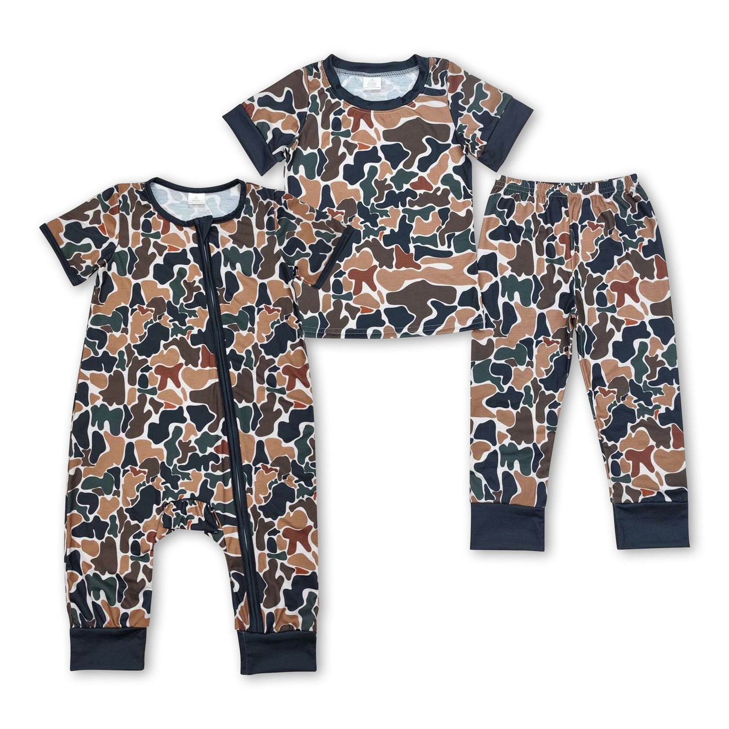 Short sleeves camo kids boys pajamas