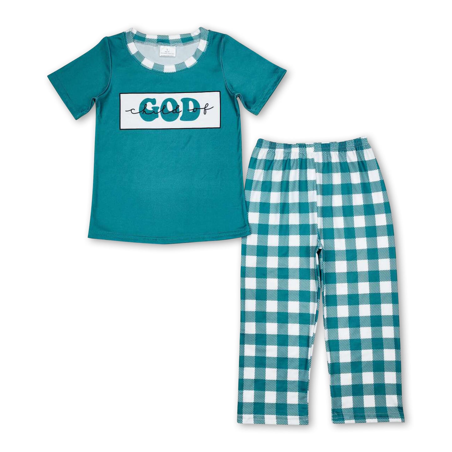 Child of god top plaid pants kids boys clothing