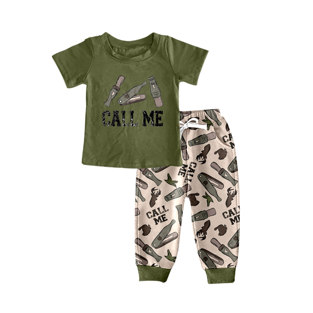 Call me olive top deer duck turkey pants boys clothes