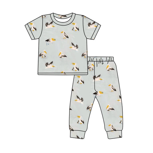 Short sleeves pelican top pants kids boys pajamas