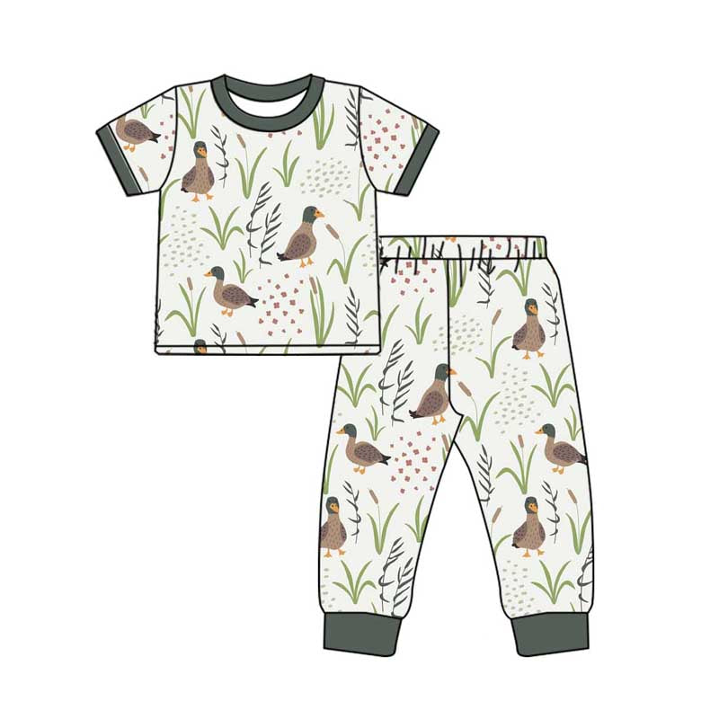 Short sleeves duck grass kids boys pajamas