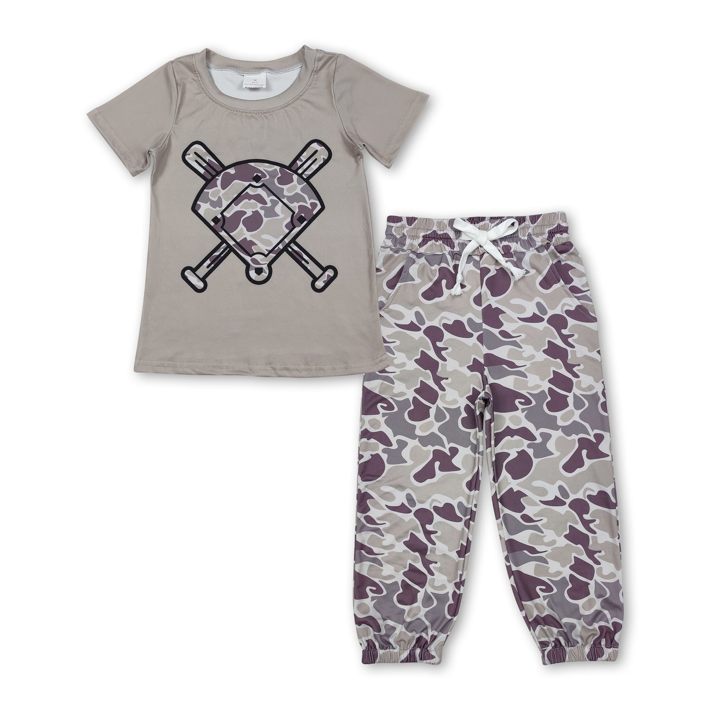 Short sleeves camo golf top pants toddler kids outfits