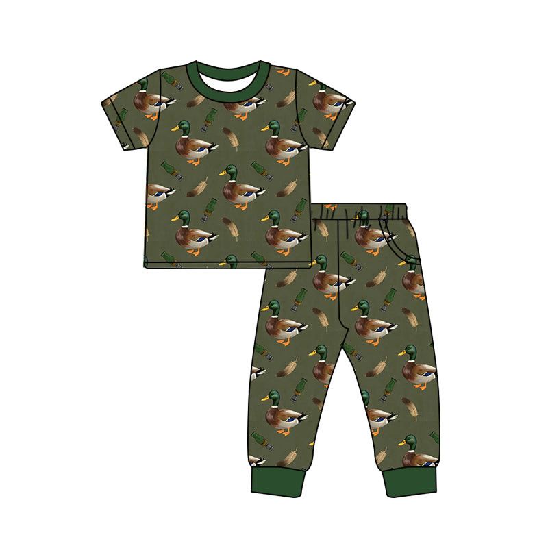 Short sleeves duck call hunting kids boys pajamas
