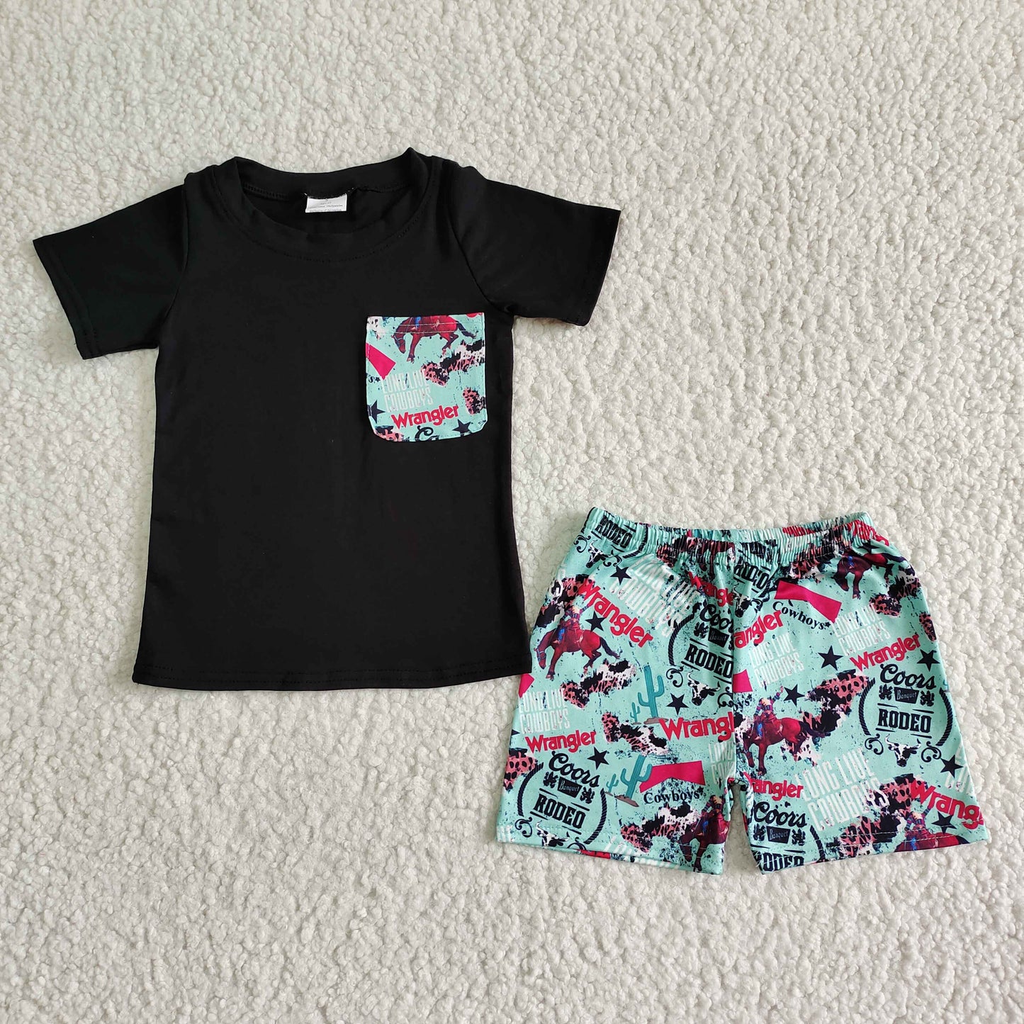 Black cotton shirt shorts boy summer outfits