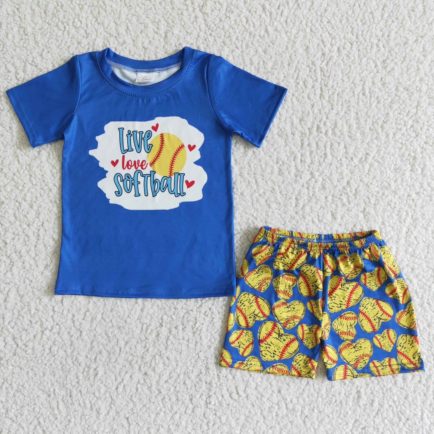 Love softball baby boy clothing set