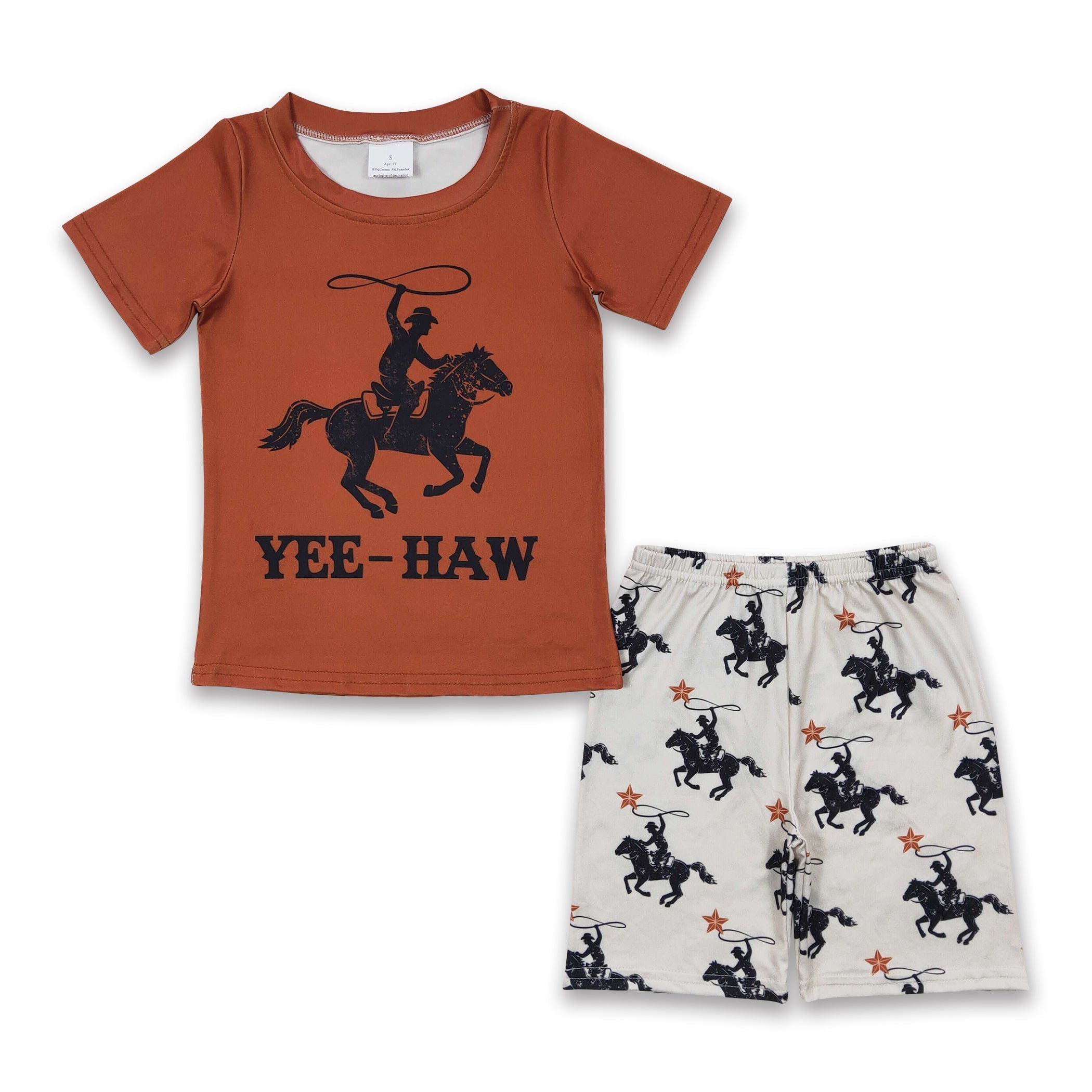 Horse rodeo yeehaw kids boy clothing set – Western Kids Clothes
