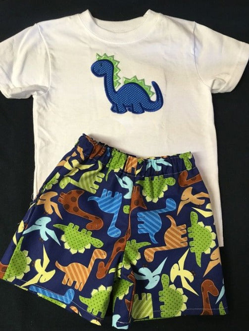 Dinosaur shirt shorts kids boy summer clothing set