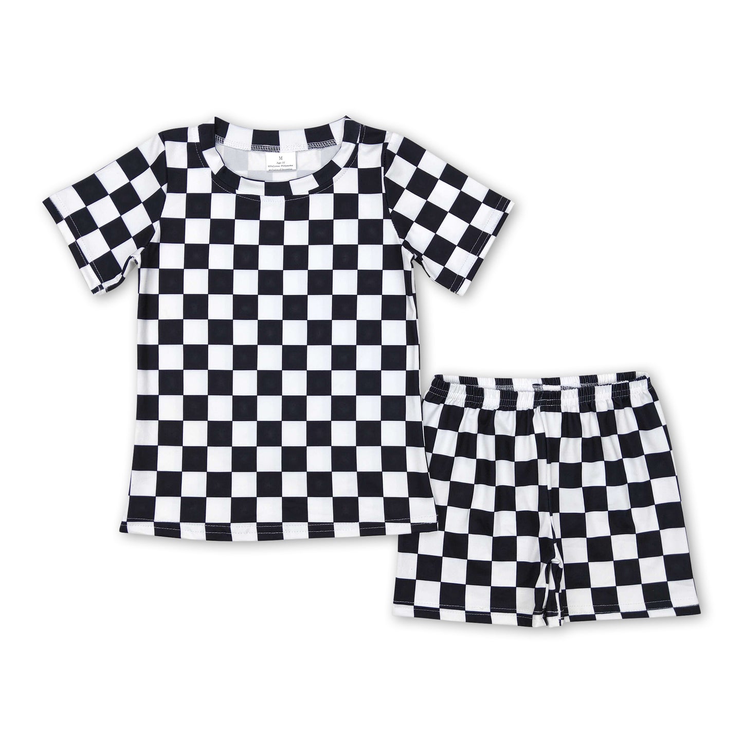 Short sleeves black top shorts baby kids summer clothes