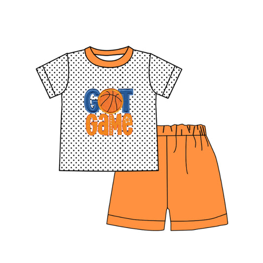 Short sleeves basketball game kids summer outfits