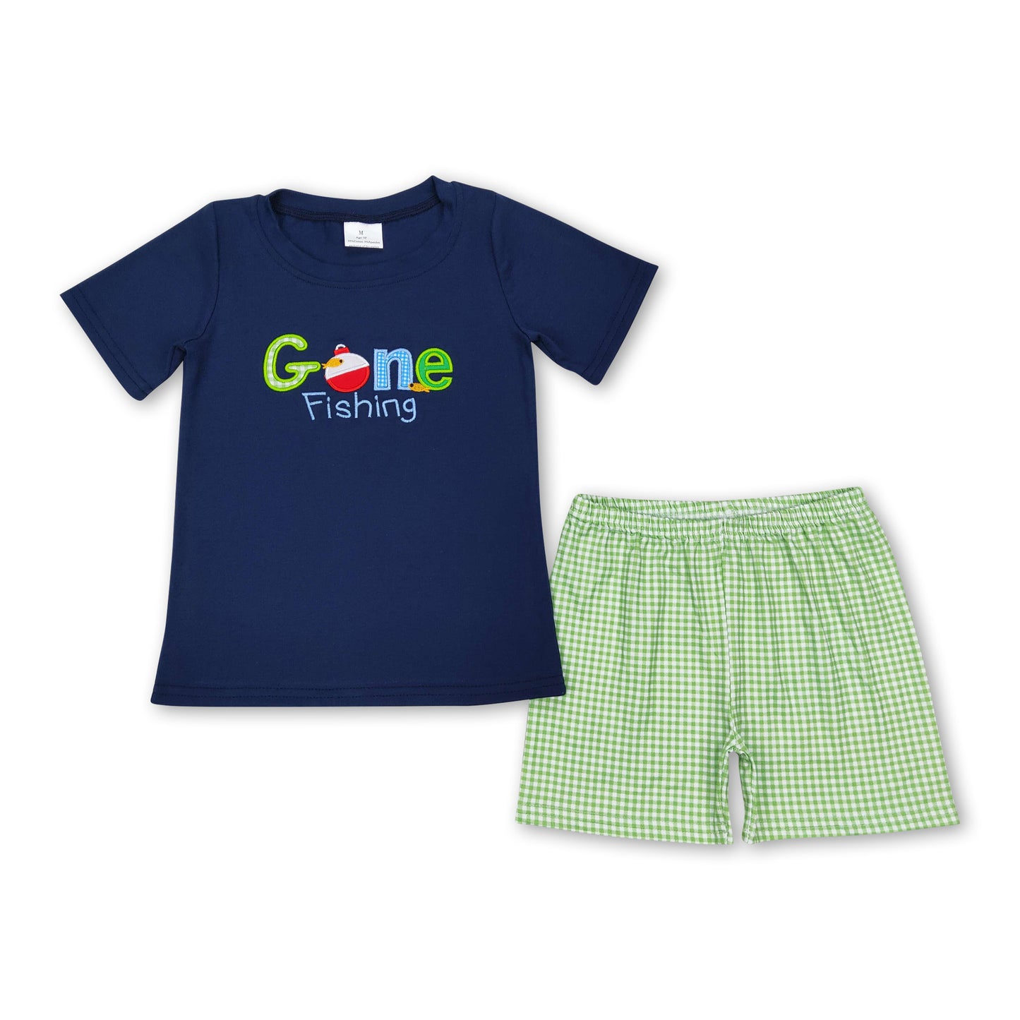 Gone fishing plaid shorts boys summer clothes