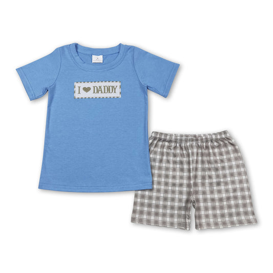 I love DADDY top plaid shorts boys clothing