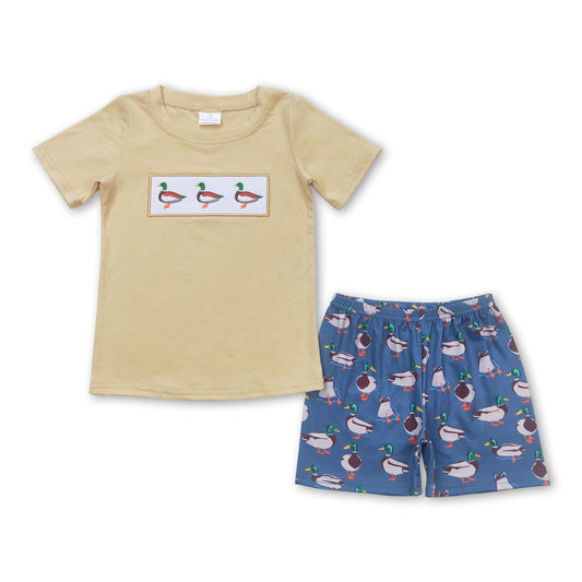 Duck short sleeves shirt shorts boys summer clothes