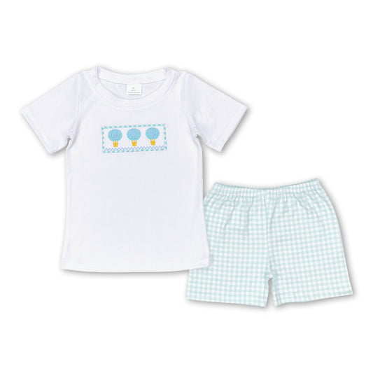 Hot air balloon top shorts boys summer clothes