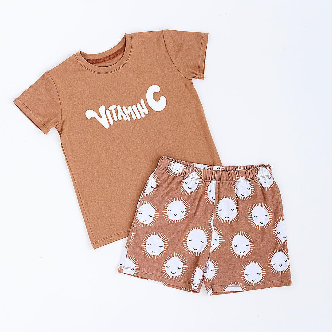 Short sleeves vitamin C sun shorts girls summer outfits