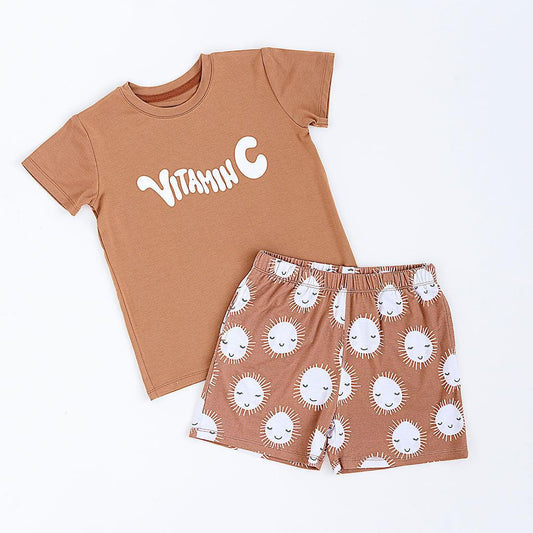 Short sleeves vitamin C sun shorts girls summer outfits