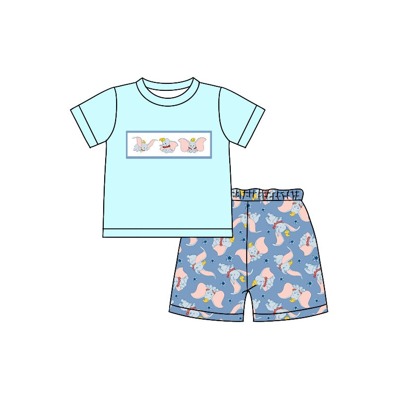 Short sleeves elephant top shorts boys clothes