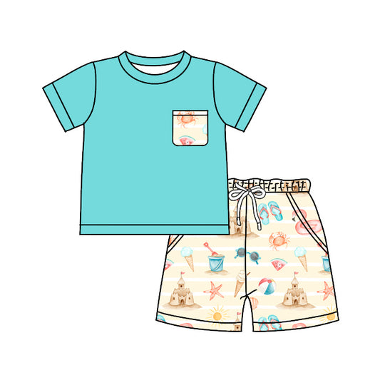 Pocket top sandcastle ball shorts boys summer clothes