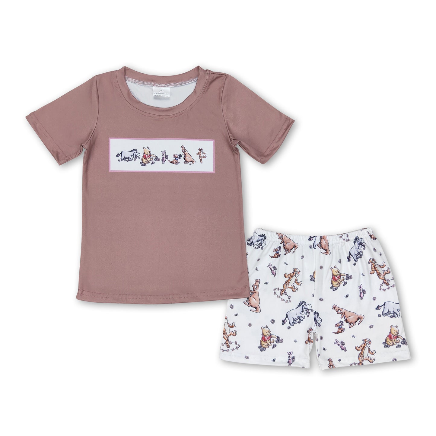 Short sleeves khaki top bear shorts boys clothes